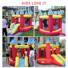 Load image into Gallery viewer, Topdillyer Inflatable Bouncer Jumping Durable PVC Bounce House Birthday Gift Round Bouncy Castle with Slide for 3-4 Kids
