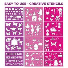 Load image into Gallery viewer, Toysical Drawing Stencils Set for Kids with Sticker Sheets - Gifts for Girls Ages 2, 3, 4, 5, 6 and 7 Year Old - Activity and Art N Crafts Kit - Awesome for Birthday (Pink)
