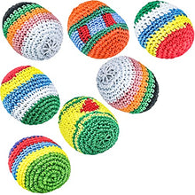 Load image into Gallery viewer, Heatoe 7 Packs Multi Stripe Knitting Hacky Sack, Assorted Pattern Hacky Ball Foot Bag Sack
