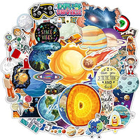 65pcs Space Vinyl Stickers Pack for Laptop Water Bottle, Solar System Stars Planets Waterproof Stickers for Kids Teachers Students, Astronaut Galaxy Stickers for Scrapbook Luggage