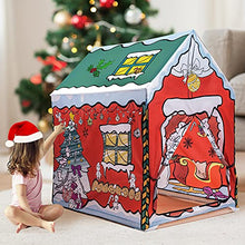 Load image into Gallery viewer, Starpony Christmas Painting Playhouse Tent, Graffiti DIY Art Craft Coloring and Drawing Doodle, Washable Fort Fun Indoor Outdoor Gift Xmas for Kids Girls Boys
