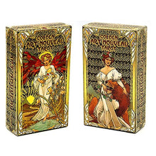 Load image into Gallery viewer, ZDDXY Golden Art Nouveau Tarot Deck,78 Cards with Pentagram Retro Tarot Sets,Divination Destiny Tarot Cards, Board Game for Adults
