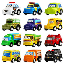 Load image into Gallery viewer, Funcorn Toys Pull Back Car, 12 Pack Assorted Mini Plastic Vehicle Set, Pull Back Truck and Car Toys for Boys Kids Child Party Favors,Die Cast Car Toy Play Set
