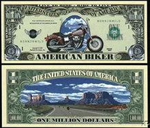 Load image into Gallery viewer, American Biker Million Dollar Bill with Bonus Thanks a Million Gift Card Set and Clear Protector
