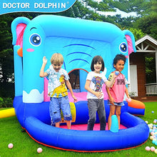Load image into Gallery viewer, Doctor Dolphin Bounce House for Kids Indoor Outdoor,Kid Slide with Blower ,Bouncy House for Toddlers with Ball Pool and Slide (Elephant Shape)
