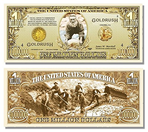 5 Gold Rush Million Dollar Bills with Bonus Thanks a Million Gift Card Set