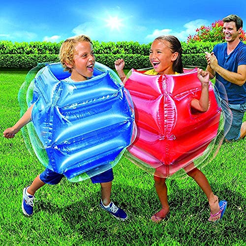 1 PC Bumper Suit for Kids, Inflatable Body Bubble Ball Sumo Bumper Bopper Toys, Heavy Duty Durable PVC Vinyl for Physical Outdoor Active Play (25 inch) (Blue)