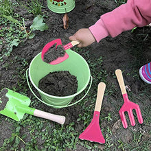 Load image into Gallery viewer, NUOBESTY 3pcs Kids Gardening Tools Set Garden Shovel Mini Rakes Bonsai Planting Tools Pink
