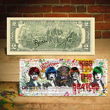 Load image into Gallery viewer, KISS The Beatles Baseball Fury Brooklyn $2 US Bill Pop Art Hand-Signed by Rency
