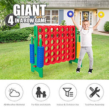 Load image into Gallery viewer, COOURIGHT 4 to Score Giant Game Set, Giant 4-in-A-Row for Kids and Adults, 4 Feet Wide by 3.5 Feet Tall, Jumbo 4-to-Score with 42 Jumbo Rings &amp; Quick-Release Slider
