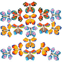 SUSSURRO 25 Pieces Flying Butterfly Toy Wind up Butterfly Toy Rubber Band PoweredButterfly for Great Surprise Wedding Birthday Gift,5 Style