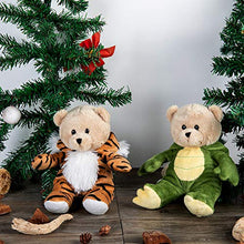 Load image into Gallery viewer, My OLi 7&quot; Stuffed Animal Teddy Bears Pack of 4 Plush Costumed Bears: Crocodile, Fox, Giraffe and Tiger with Fliptable Hats Gifts for Babies Kids Boys Girls
