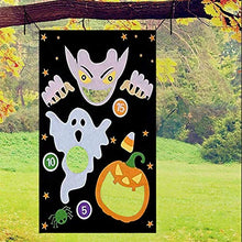 Load image into Gallery viewer, collectvoice Halloween Toss Games,Kids Party Pumpkin Ghost Hanging Banner with 3 Bean Bags for Kids and Adults C
