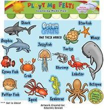 Load image into Gallery viewer, Playtime Felts Ocean Creatures and Their Names Felt Toy Set
