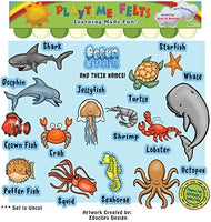 Playtime Felts Ocean Creatures and Their Names Felt Toy Set