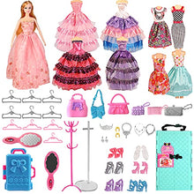 Load image into Gallery viewer, UCanaan Doll Closet Portable Toy with Doll,Including Fashion Closet and 11.5-Inch Dolls, Clothes, Shoes and Other Doll Accessories and Closet Accessories Gift for Age 3+
