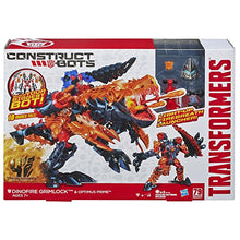 Load image into Gallery viewer, Transformers Age of Extinction Construct-Bots Dinofire Grimlock and Optimus Prime Set

