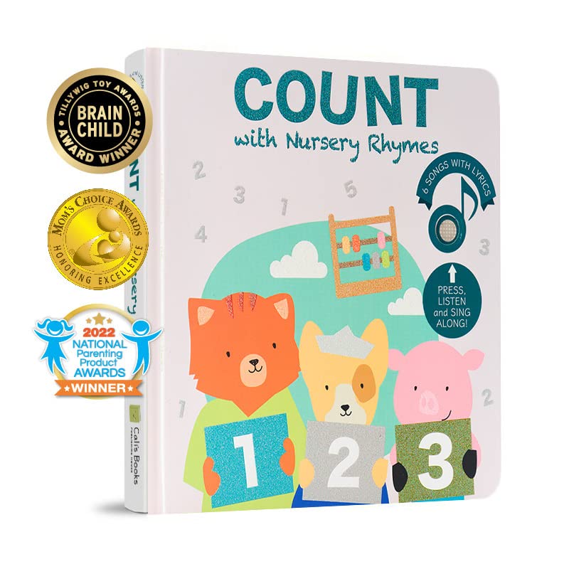 Count with Nursery Rhymes Sound Books for Toddlers 1-3 - Music Books for Toddlers 1-3 - Interactive Books for 1 Year Old with Counting and Numbers Songs - Books with Sounds for Toddlers 1-3