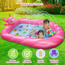 Load image into Gallery viewer, Aywewii Sprinkler Pool for Kids, Narwhal Toddler Outdoor Toys Splash Pool for Toddlers Baby Pools for Outside Backyard Summer Water Toys for Boy Girl Baby Infant Kiddie Toddler Age 3-12
