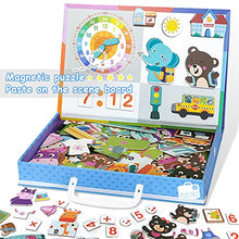 Load image into Gallery viewer, Puppify Magnetic Puzzle Toys 120 pcs Time of Cognition Jigsaw Puzzles with White Drawing Board for Kids Ages 3+, Great DIY Puzzles Parent-Child Interactive Game for Preschoolers
