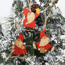 Load image into Gallery viewer, GANFANREN 3Pcs Santa Claus Christmas Pendants Ornaments Wooden Craft for Christmas Tree Hanging Party decoration Kids toys
