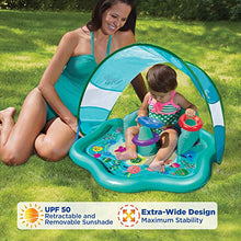 Load image into Gallery viewer, Swimschool Splash Play Mat with Backrest, Removable Canopy, for Babies and Toddlers, Inflatable Kiddie Pool with Three Toys, 6 to 24 Months, Aqua
