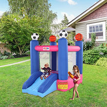 Load image into Gallery viewer, OVOUKP Jumping Castle, Inflatable Jumping Bounce House with Slide &amp; Blower for Kids Toddlers
