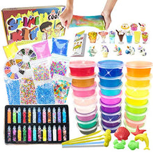 Load image into Gallery viewer, ESSENSON Slime Kit for Girls Boys - DIY Slime Supplies with 24 Colors Crystal Clear Slime, Glitter Powder, Slime Charms, Air Dry Clay, Kids Art Craft Toys Gifts for Kids Age 6+ Year Old
