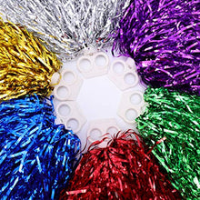 Load image into Gallery viewer, NUOBESTY 12pcs Cheerleading Pom Poms Cheerleader Pompoms Metallic Foil Pompoms for Sports Team Spirit Cheering Party Dance Supplies Double Hole, Mixed Color
