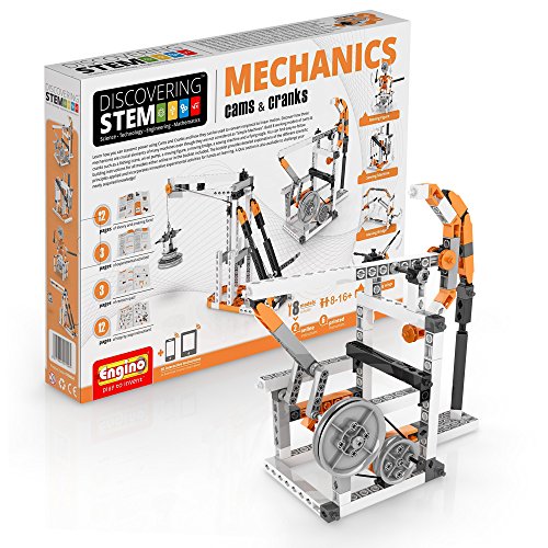 Engino Discovering STEM Mechanics Cams & Cranks | 8 Working Models | Illustrated Instruction Manual | Theory & Facts | Experimental Activities | STEM Construction Kit