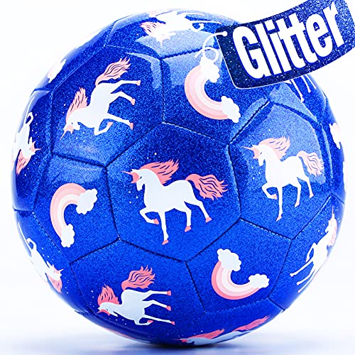 hahaland Soccer Ball Size 3 Soccer Ball Glitter Gifts for Girls Boys, Kids Toddler Soccer Balls Kids Outdoor for Ages 4-8 Toddlers Age 3-4, Kids Soccer Ball for 3 4 5 6 7 8-Year-Old Girls