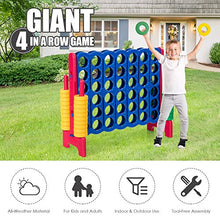 Load image into Gallery viewer, COOURIGHT 4 to Score Giant Game Set, Giant 4-in-A-Row, 4 Feet Wide by 3.5 Feet Tall, Jumbo 4-to-Score with 42 Jumbo Rings &amp; Quick-Release Slider for Holiday Party &amp; Family Game
