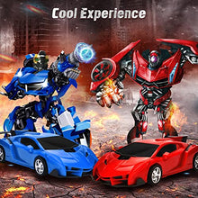 Load image into Gallery viewer, VillaCool Remote Control Car, Transform Deformation Robot Vehicle, 360 Speed Drifting and LED Lights, RC Toy Car Age 3 4 5 6 7 8-14 Years Old Boys Girls Kids, Best Birthday &amp; Christmas Gifts (Red)
