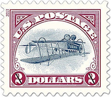 Load image into Gallery viewer, Inverted Jenny, Full Pane of 6 x $2 Postage Stamps, USA 2013, Scott 4806
