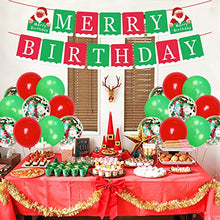 Load image into Gallery viewer, Christmas Birthday Decorations Merry Birthday Banner Cake Topper Garland for for Xmas Eve, Holiday, New Year Party Supplies

