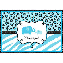 Load image into Gallery viewer, Blue &quot;Thank you&quot; Sweet Safari Postcards | Baby Shower

