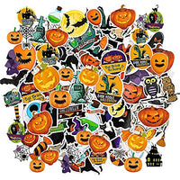 Halloween Stickers for Kids Pumpkin Vinyl Waterproof Stickers Non-Repeating Size Halloween Pumpkin Bat Ghost Stickers for Halloween Holiday Party Favors 150 Pieces