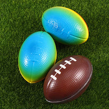 Load image into Gallery viewer, BESPORTBLE Mini Foam Football Rugby Toy Bouncing Elastic Sponge Ball for The Older Adults Children Party Favor 10 Pcs 9 cm Coffee + Rainbow
