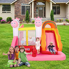 Load image into Gallery viewer, ZOKOP Bounce House Little Kids Inflatable Bouncing Castle Play Center w/ Air Blower Pump, Slide Bouncer Without Fan
