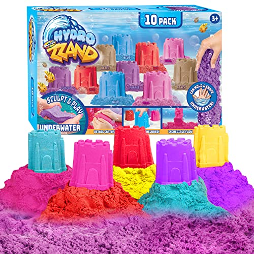 Creative Kids Hydro Zzand Play Sand Art Kit  10 Individual Colored Castle Molded Bulk Pack  Satisfying Sensory Art  Therapeutic Sand Party Favor Birthday Gift for Boys & Girls 3+