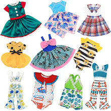 Load image into Gallery viewer, SOTOGO 10 Sets American Wellie Doll Clothes Outfits Dresses Pajamas Swimsuit, Girl Wishers Doll Clothes Fit for 14 to 14.5 Inch Dolls
