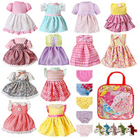 MLcnleS Alive Baby Doll Clothes and Accessories - 12 Sets Girl Doll Clothes Dress for 12 13 14 15 16 Inch Doll, Baby Bitty Doll Clothes - Doll Outfits Accessories w/ Hairpin & Underwear for Doll Gift