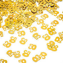 Load image into Gallery viewer, WILLBOND 50th Birthday Confetti 50 Number Confetti 50th Party Confetti for Party Supplies (Gold, 1400 Pieces)
