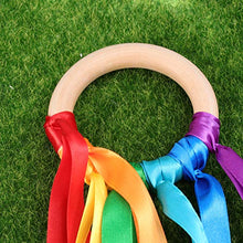 Load image into Gallery viewer, Halloween ChristmasChildren Rainbow Ribbon Kids Educational Playing Toy Funny Wood Circle Game Rattle Toy (cm Diameter, Without Bell)
