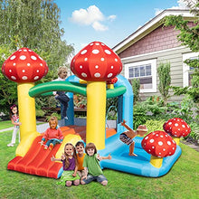 Load image into Gallery viewer, WHFKFBS Mushroom Inflatable Castle Inflatable Jumping Castle with Pool and Slide 420D Oxford Cloth and 840D PVC Multicolor Inflatable Bounce for Kids,Multi Colored,122x106x87
