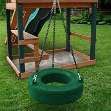 Load image into Gallery viewer, Gorilla Playsets 04-0015-G/G 360 Turbo Tire Swing with Plastic Coated Chains, Spring Clips, and Swivel - Green
