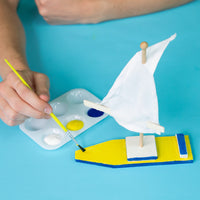 Fat Brain Toys Surprise Ride - Build a Wooden Sailboat Activity Kit Arts & Crafts for Ages 5 to 8